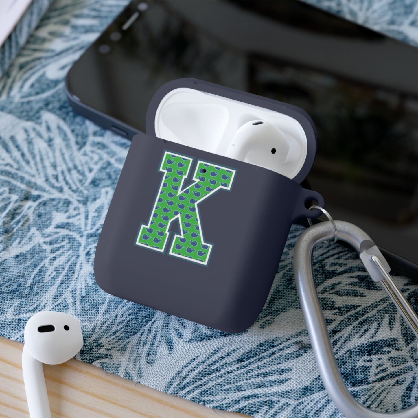Preppy Letter K AirPods Case Cover