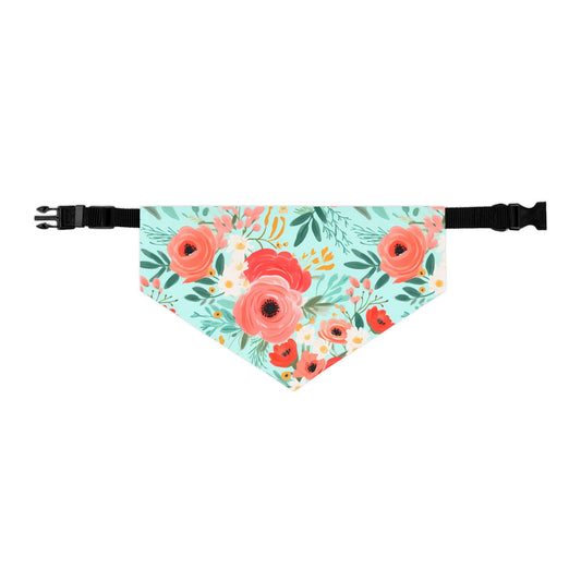 Coral Floral Pet Bandana Collar
