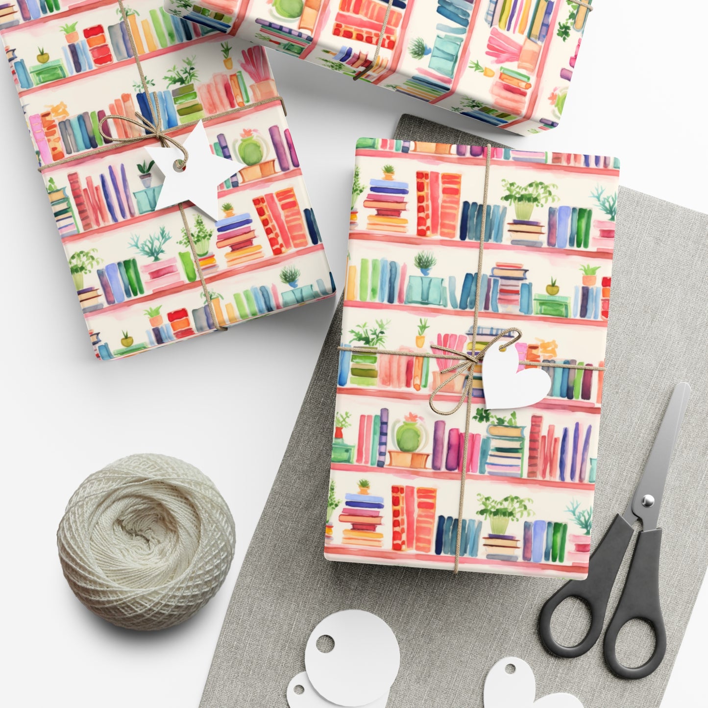 Colorful Bookshelf Gift Wrap