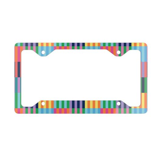 Color Blocks Metal License Plate Frame
