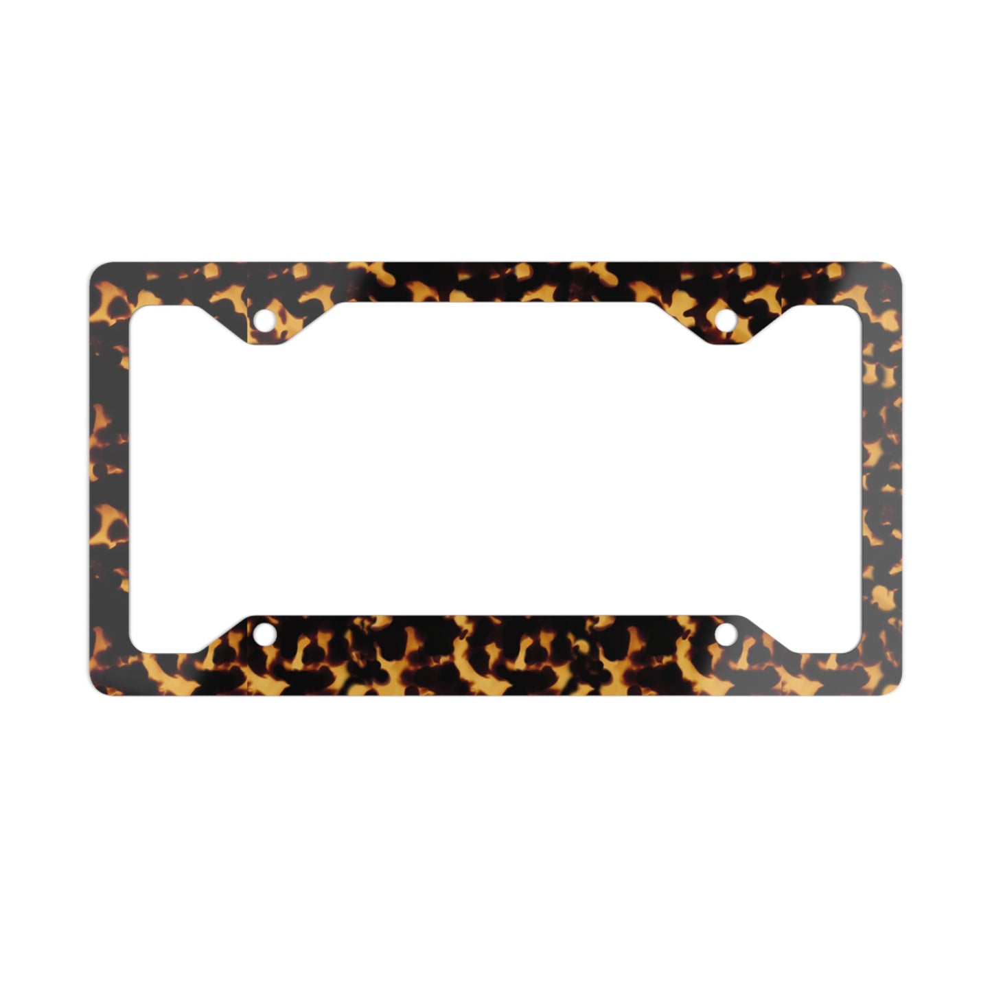 Tortoise Print Metal License Plate Frame
