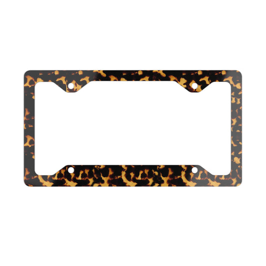 Tortoise Print Metal License Plate Frame