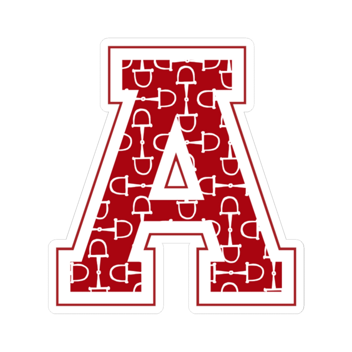 Equestrian Letter A Kiss Cut Sticker