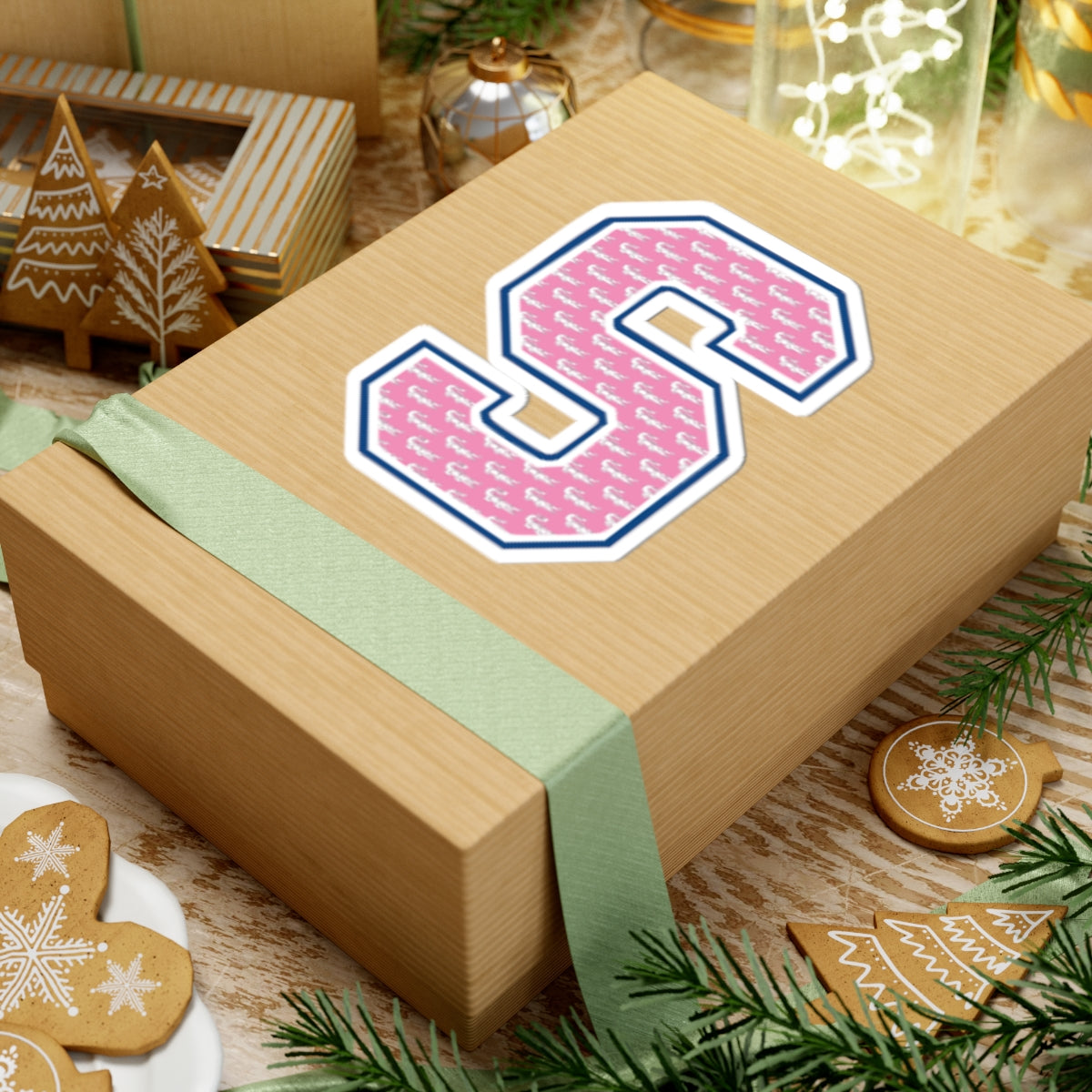 Preppy Letter S Kiss Cut Sticker