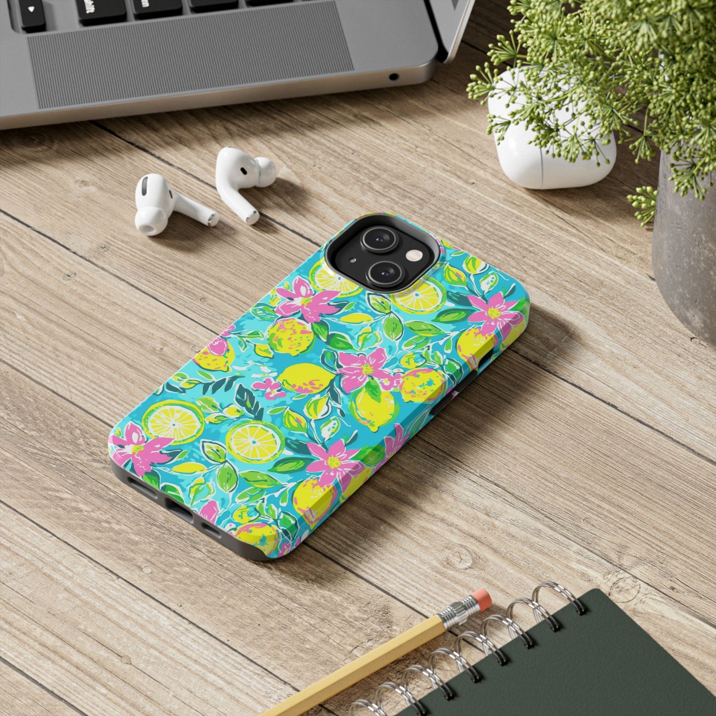 Lemon Floral Tough Phone Case