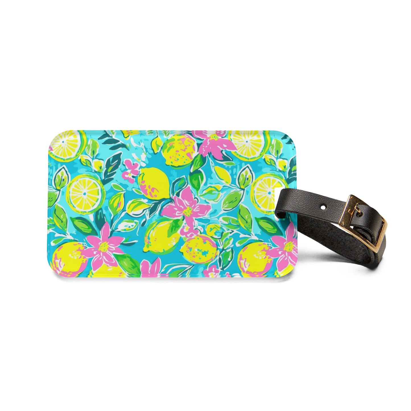 Lemon Floral Luggage Tag