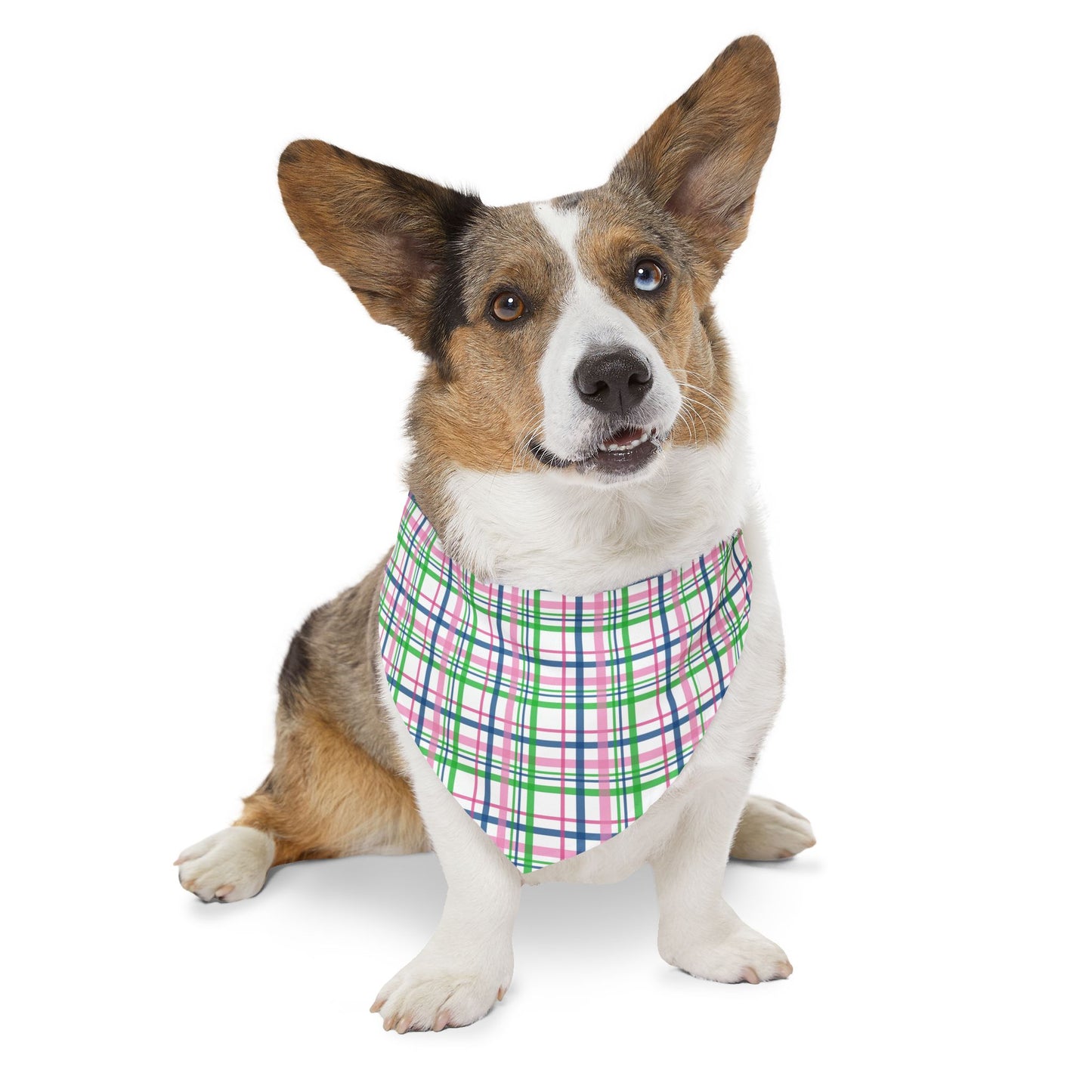 Pink Plaid Pet Bandana Collar
