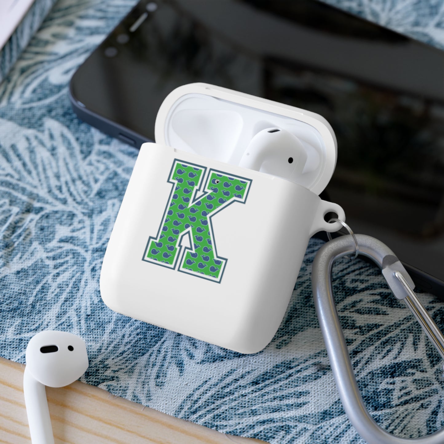Preppy Letter K AirPods Case Cover