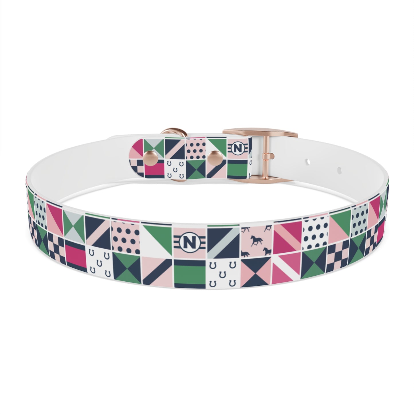 Equestrian Patchwork Dog Collar