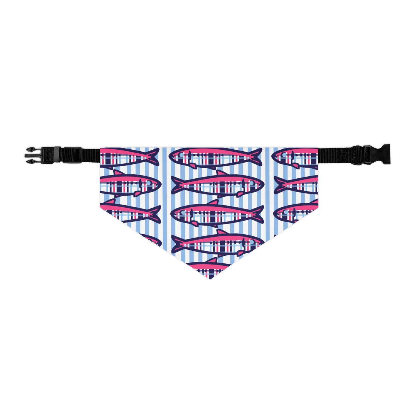 Plaid Sardines Pet Bandana Collar
