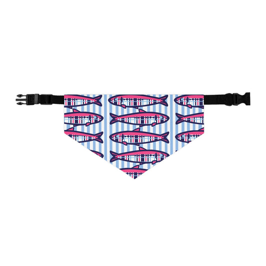 Plaid Sardines Pet Bandana Collar