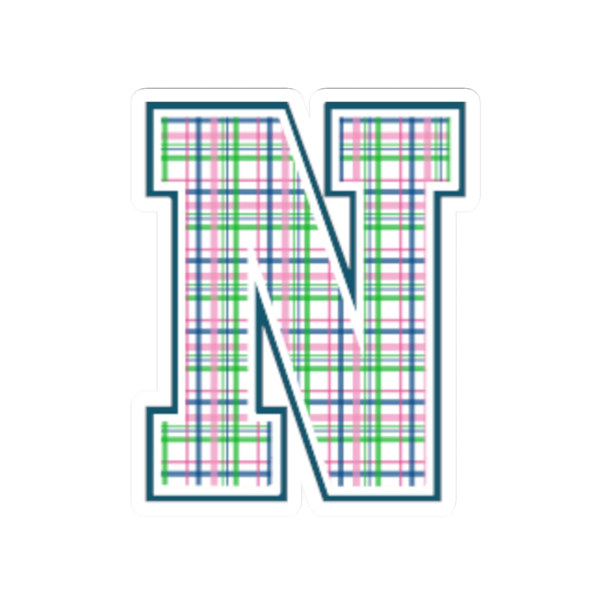 Preppy Letter N Kiss Cut Sticker