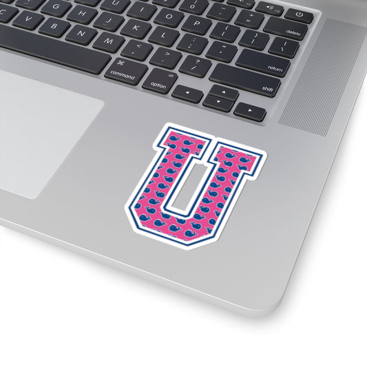 Preppy Letter U Kiss Cut Sticker