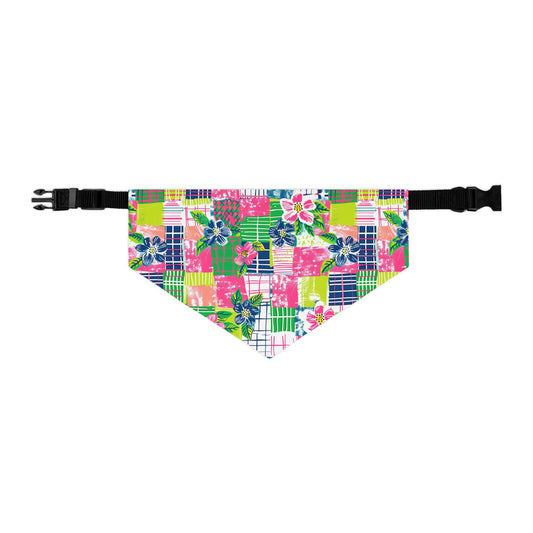 Tropical Madras Pet Bandana Collar
