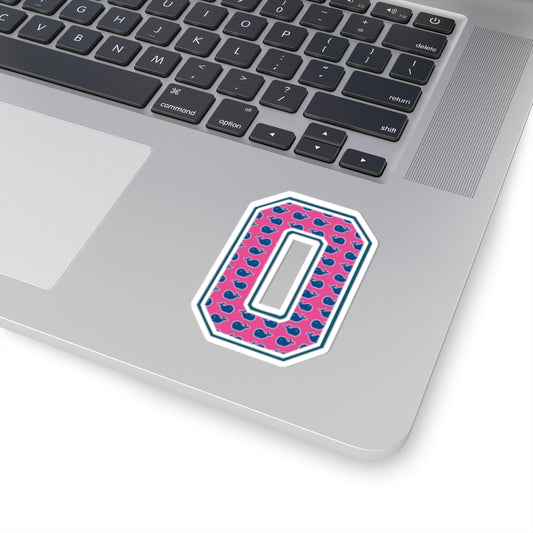 Preppy Letter O Kiss Cut Sticker