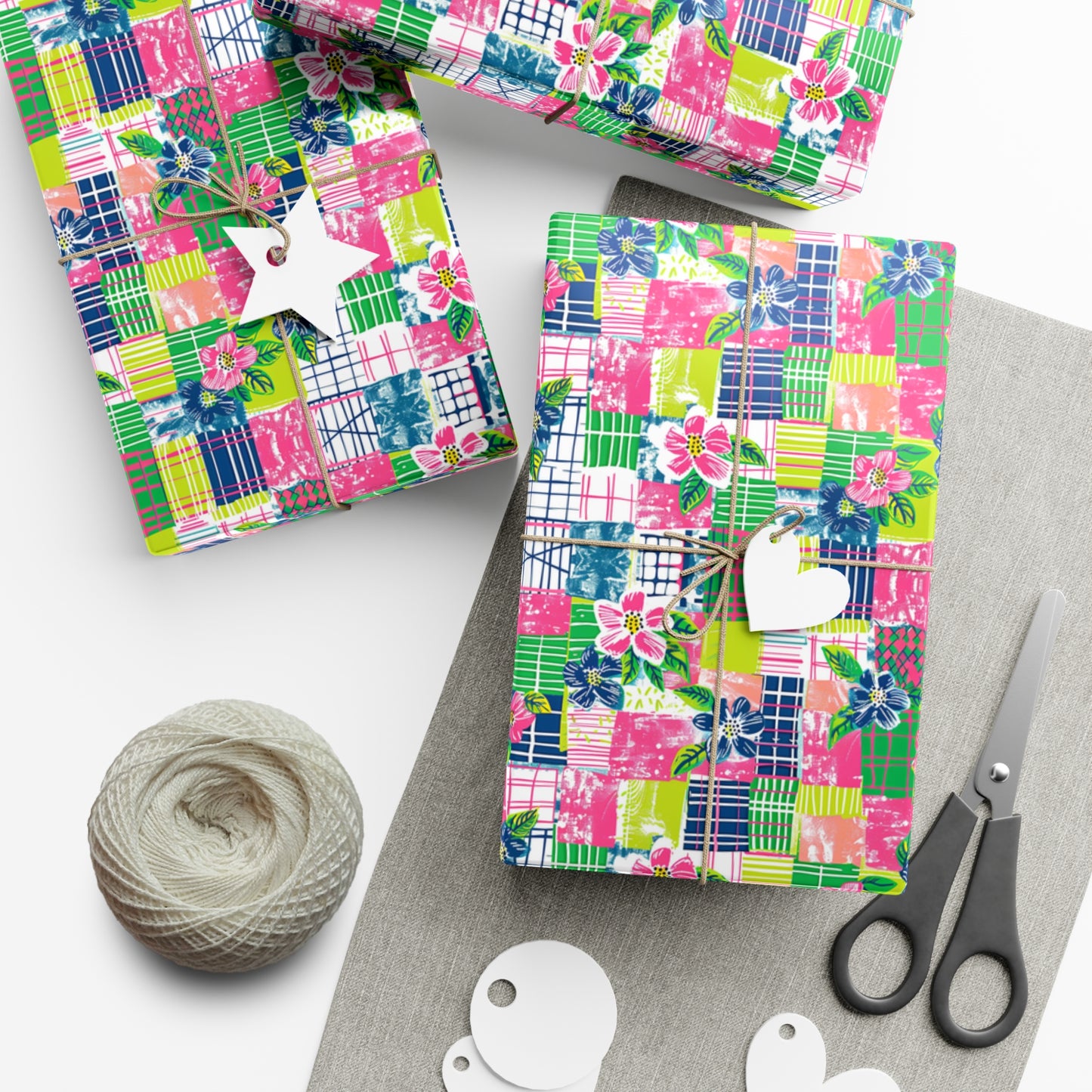 Tropical Madras Pattern Gift Wrap