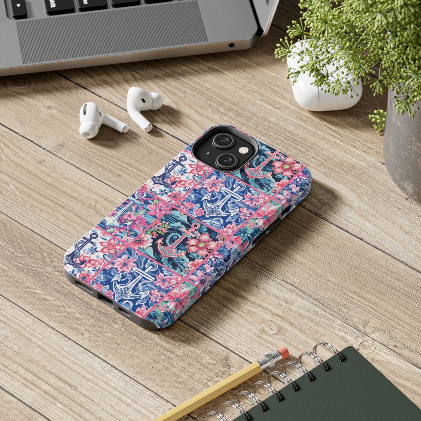 Floral Anchors Tough Phone Case