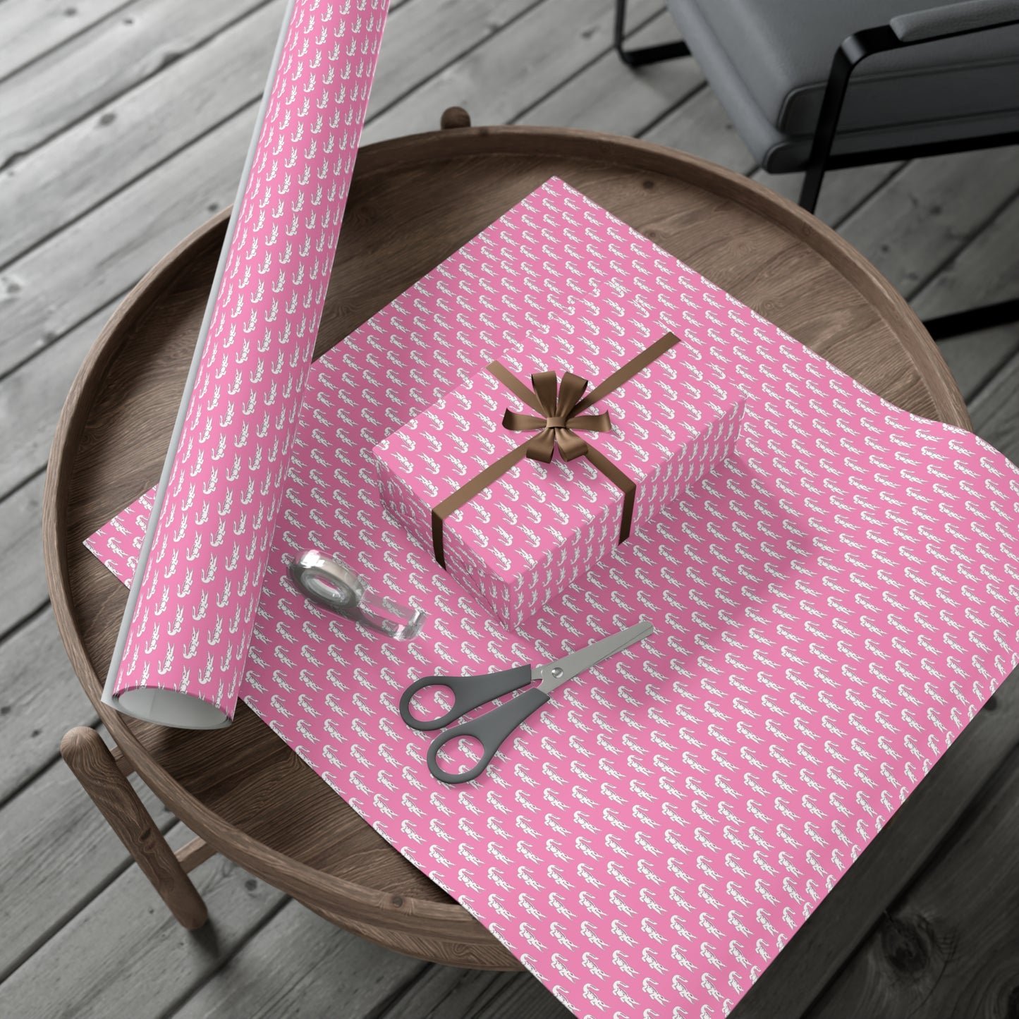 Pink Gator Gift Wrap