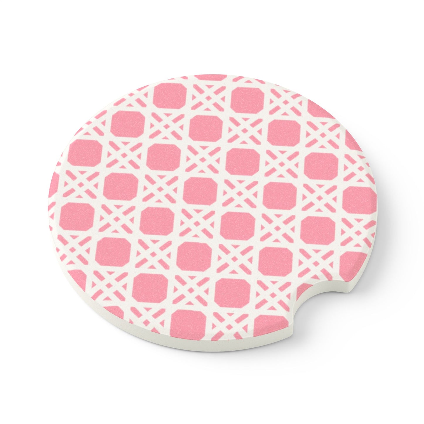 Cane Pink Soapstone Car Coaster