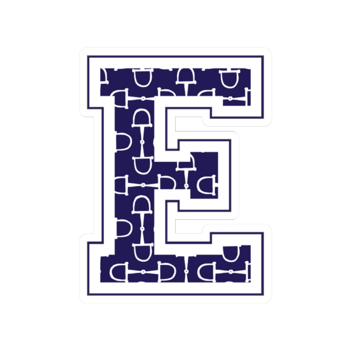 Equestrian Letter E Kiss Cut Sticker