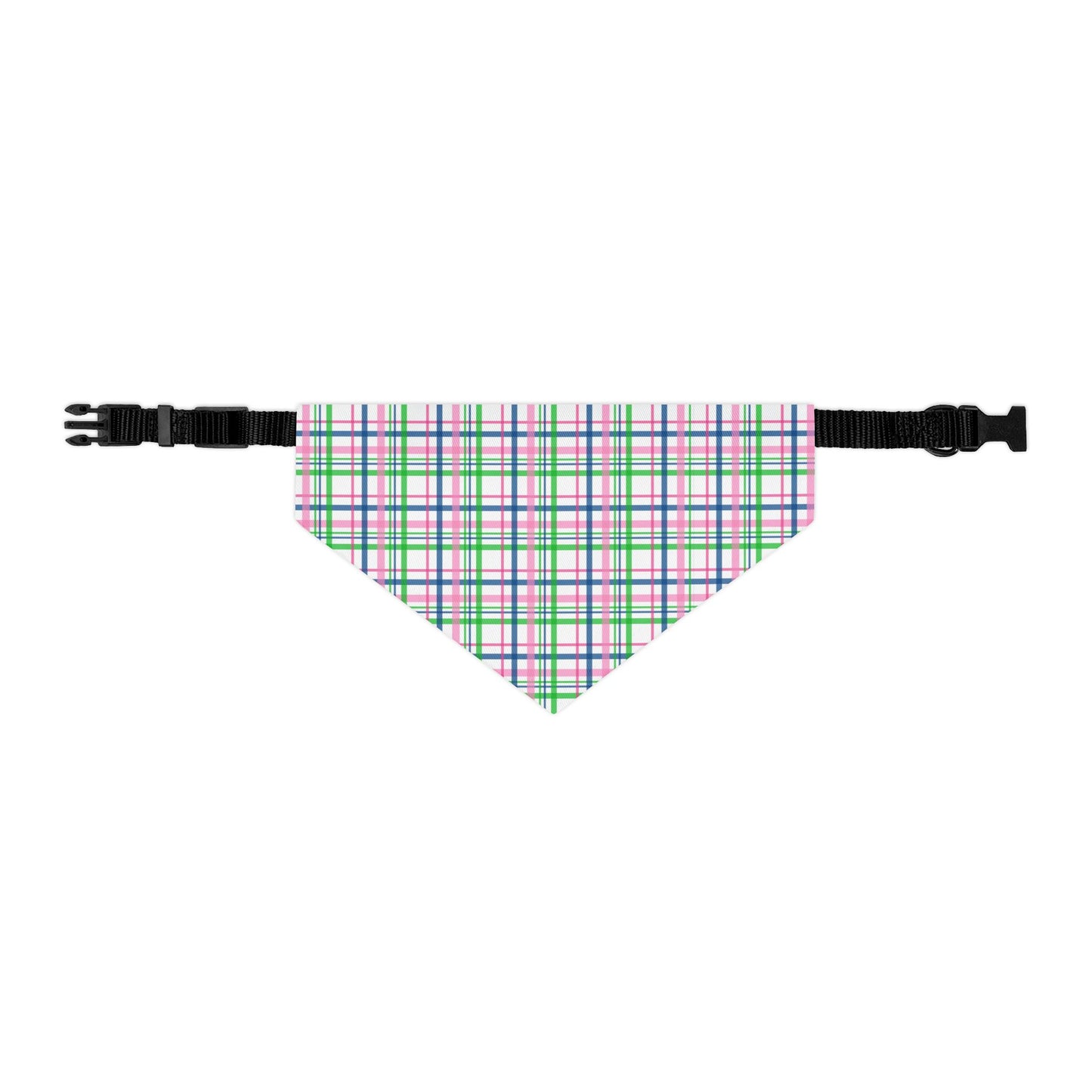 Pink Plaid Pet Bandana Collar
