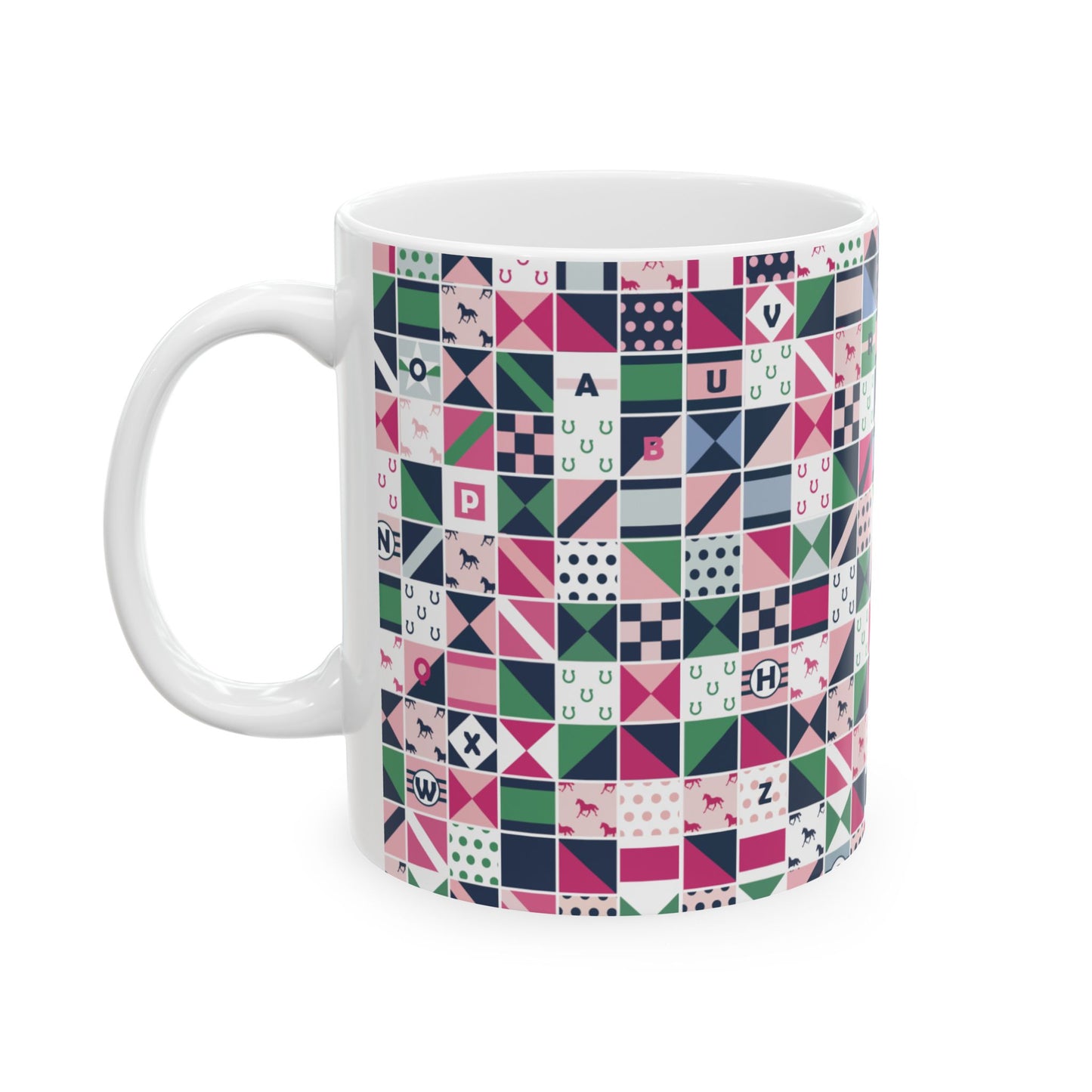 Equestrian Patchwork Ceramic Mug