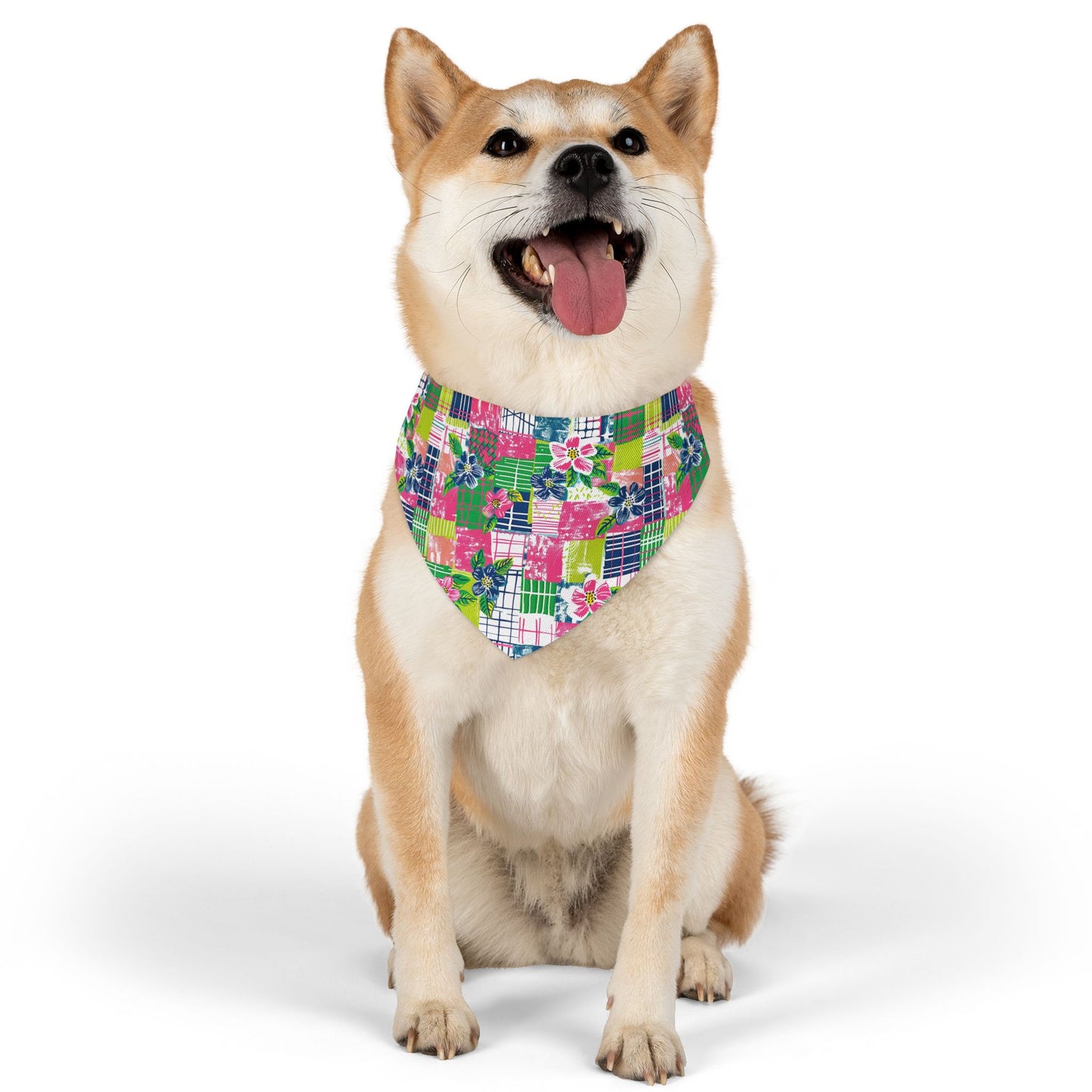 Tropical Madras Pet Bandana Collar