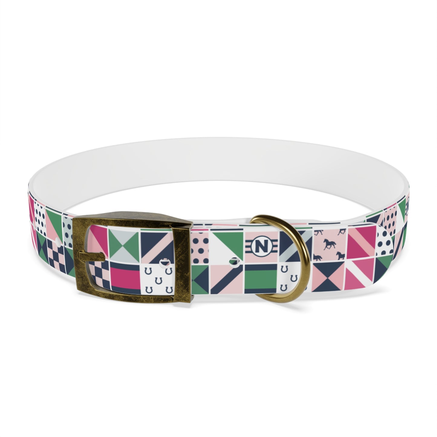 Equestrian Patchwork Dog Collar