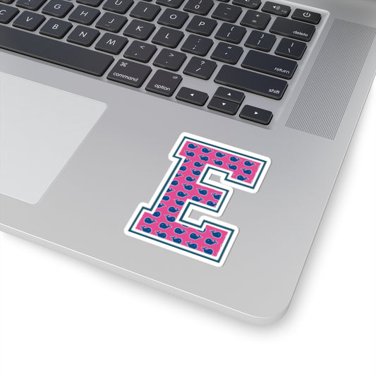 Preppy Letter E Kiss Cut Sticker