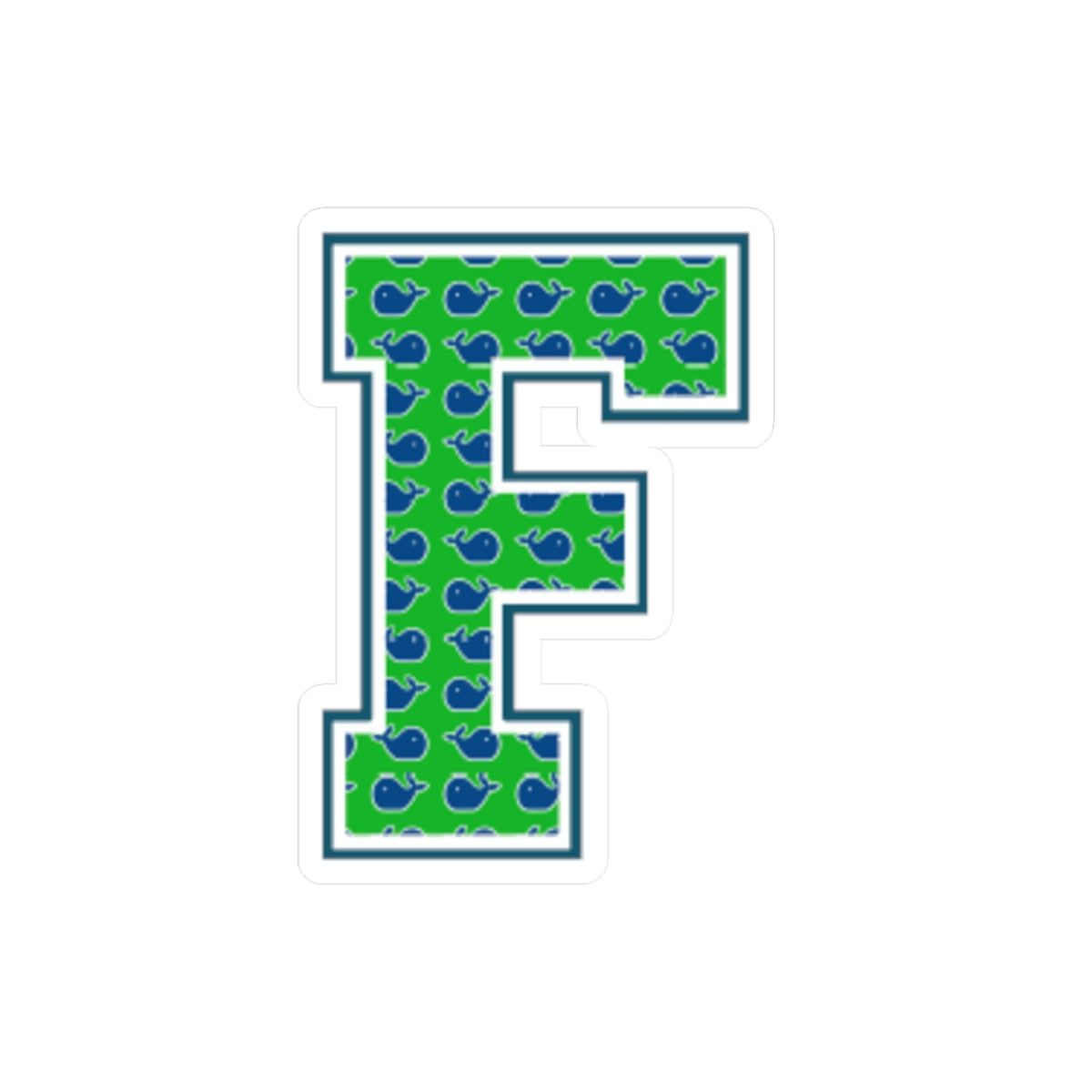 Preppy Letter F Kiss Cut Sticker