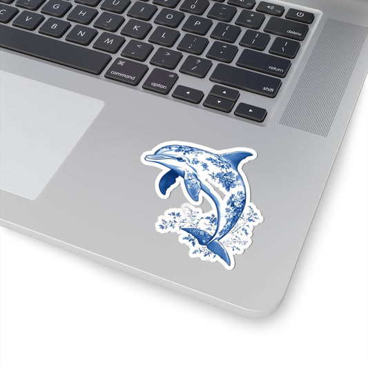 Whimsical Dolphin Kiss-Cut Sticker