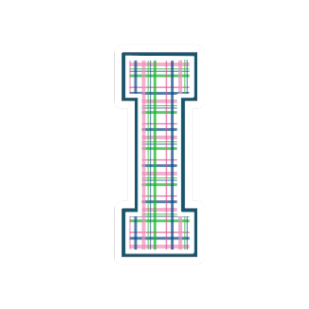 Preppy Letter I Kiss Cut Sticker