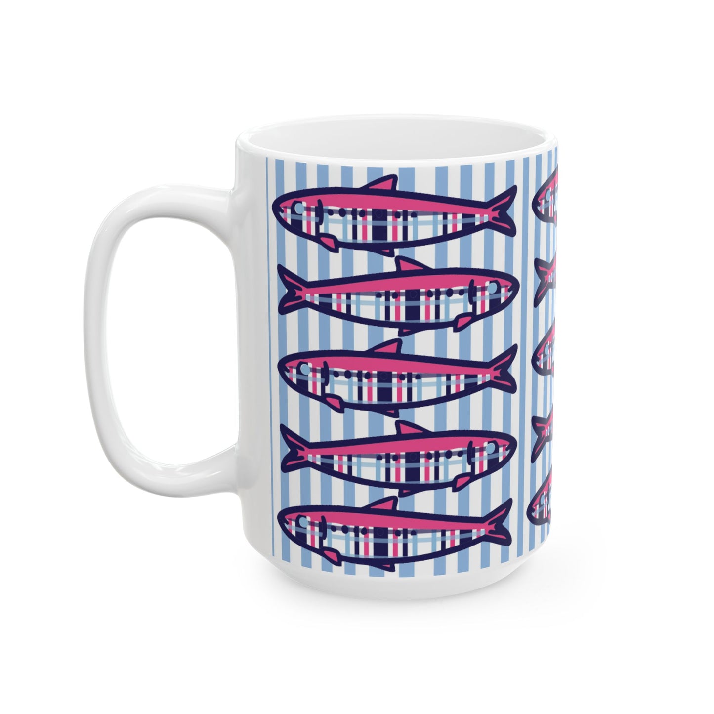 Plaid Sardines Ceramic Mug