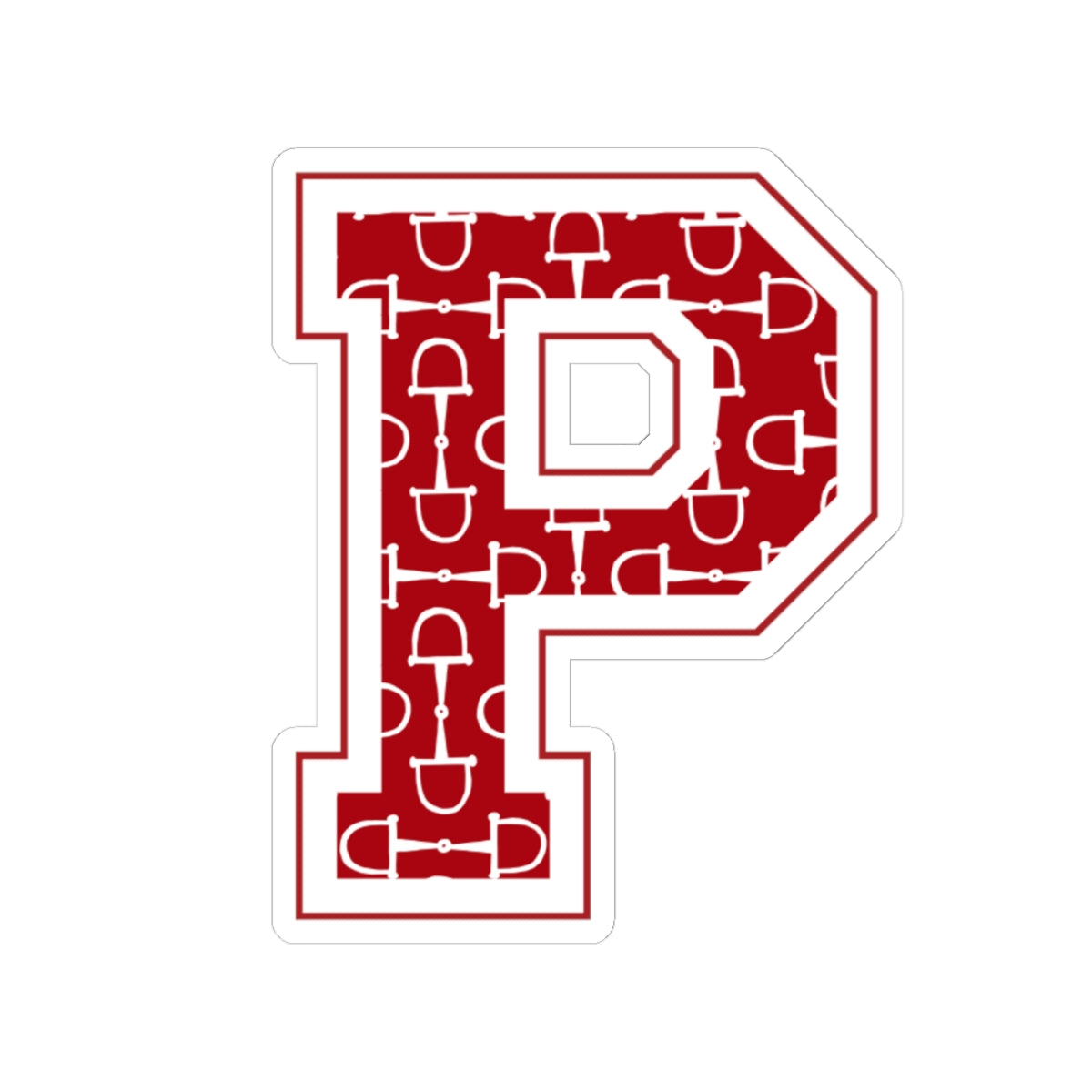 Equestrian Letter P Kiss Cut Sticker