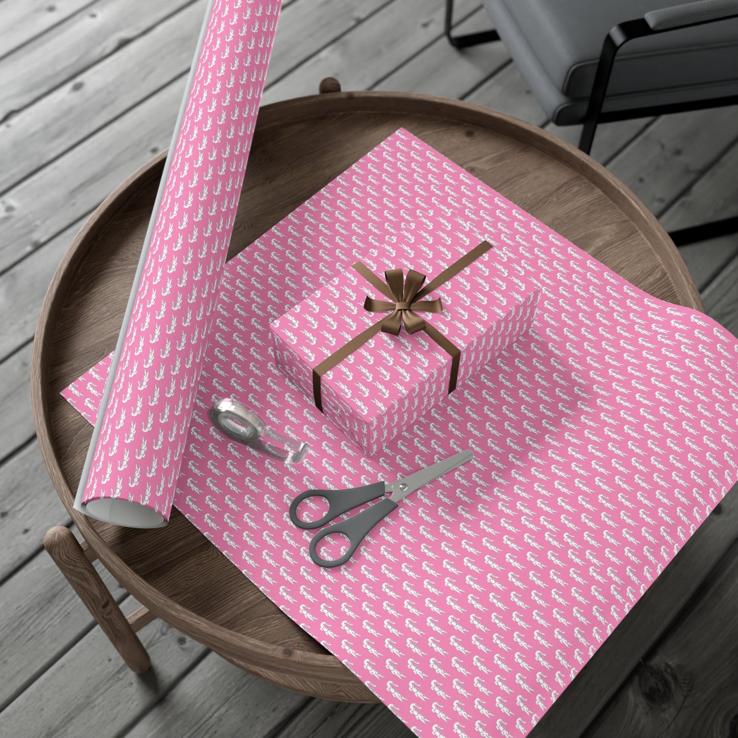 Pink Gator Gift Wrap