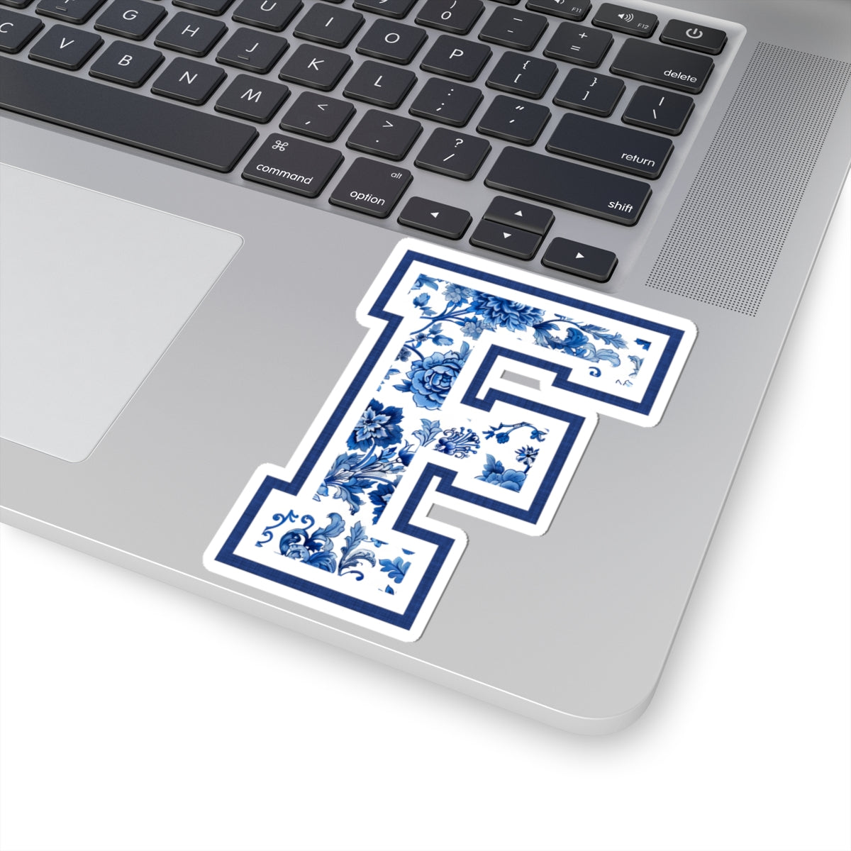 Chinoiserie Letter F Kiss Cut Sticker