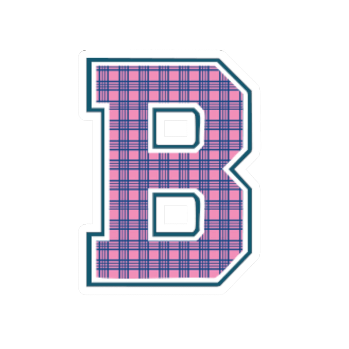 Preppy Letter B Kiss Cut Sticker