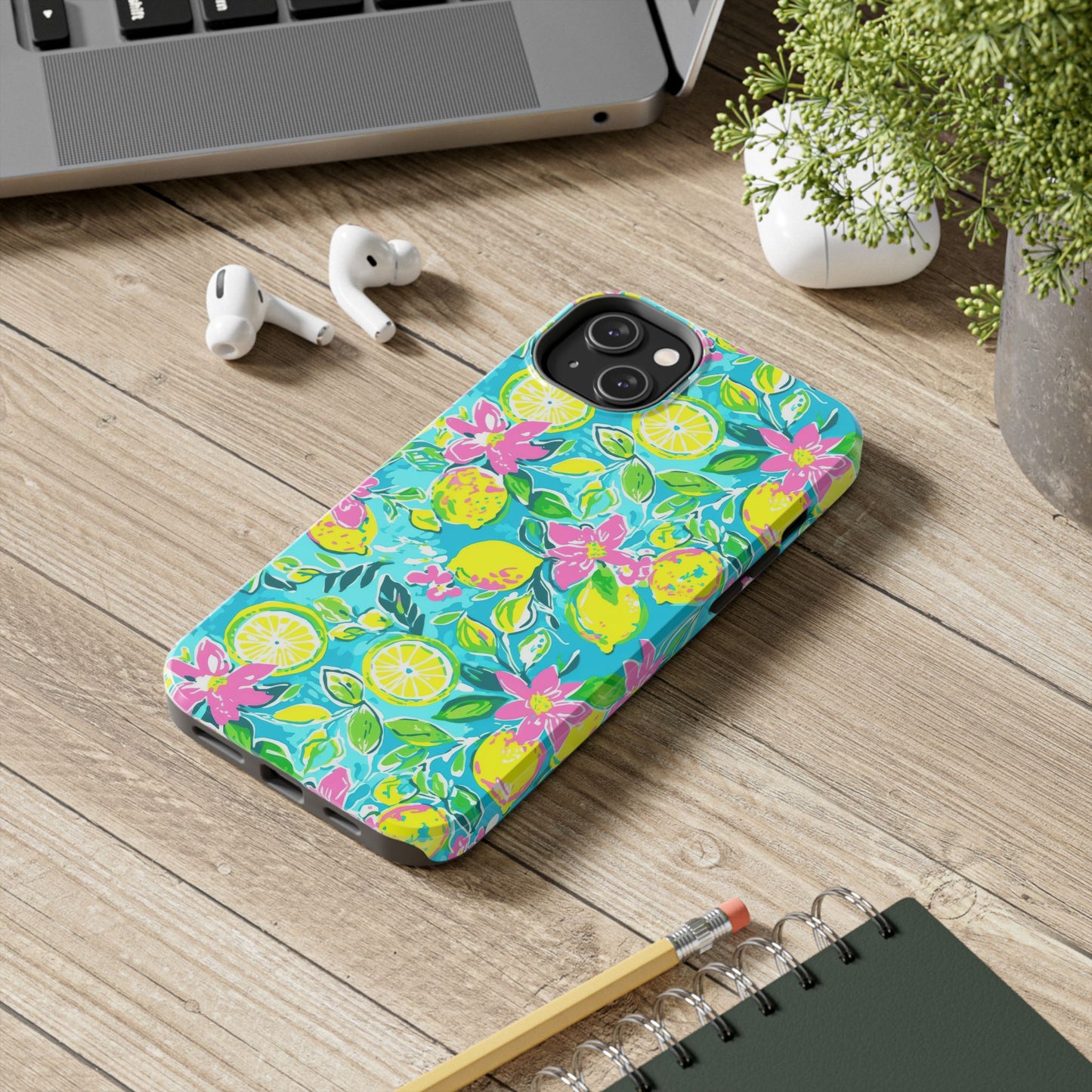 Lemon Floral Tough Phone Case