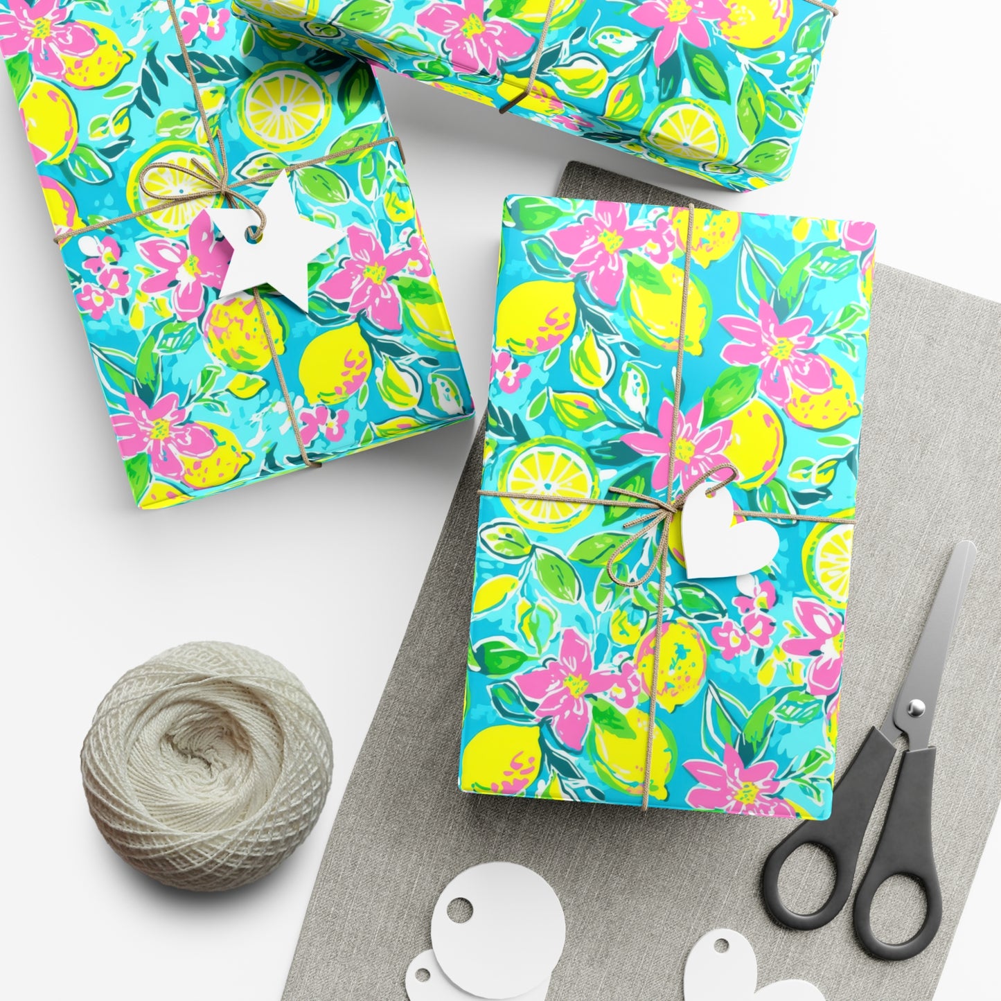 Lemon Floral Gift Wrap