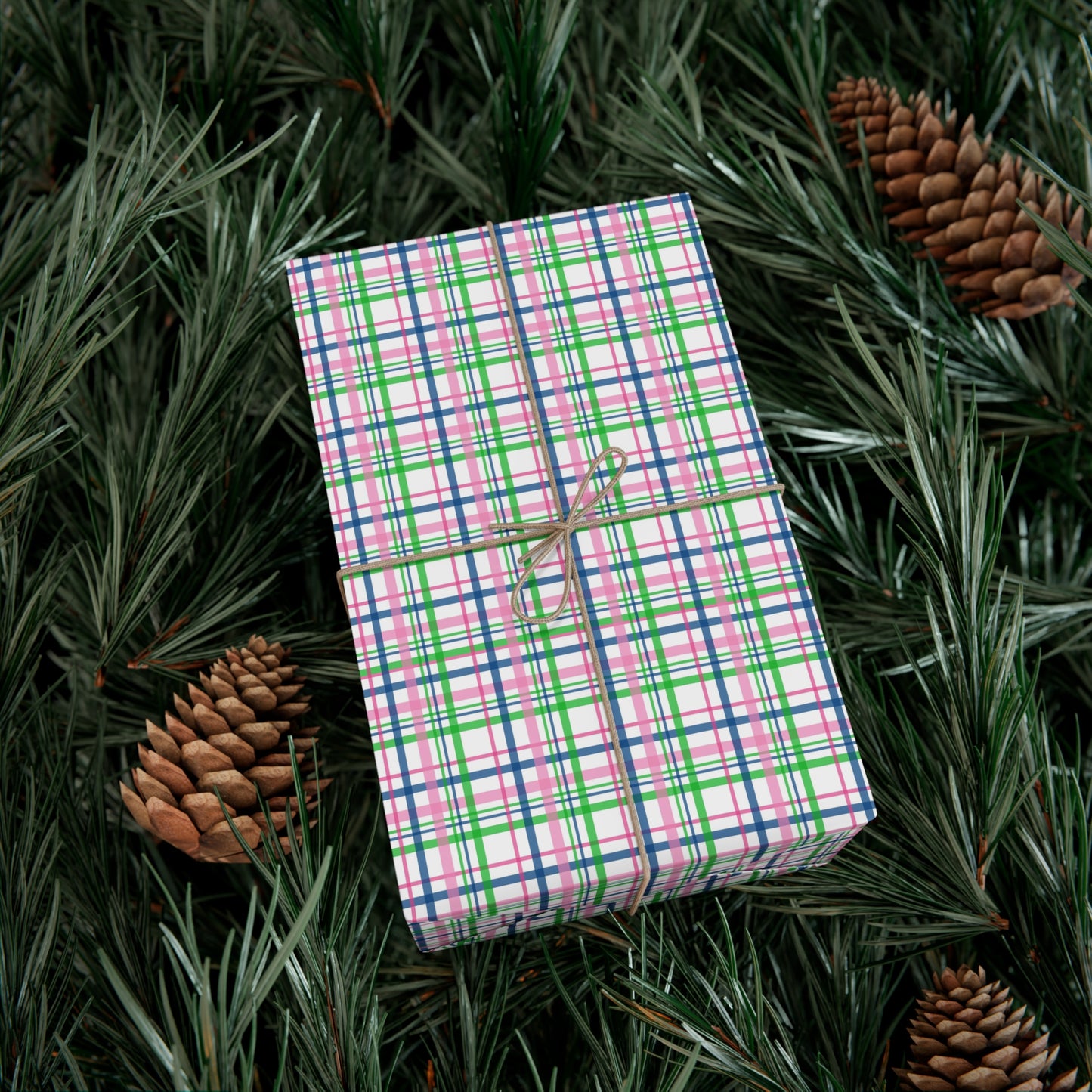 Pink Plaid Pattern Gift Wrap
