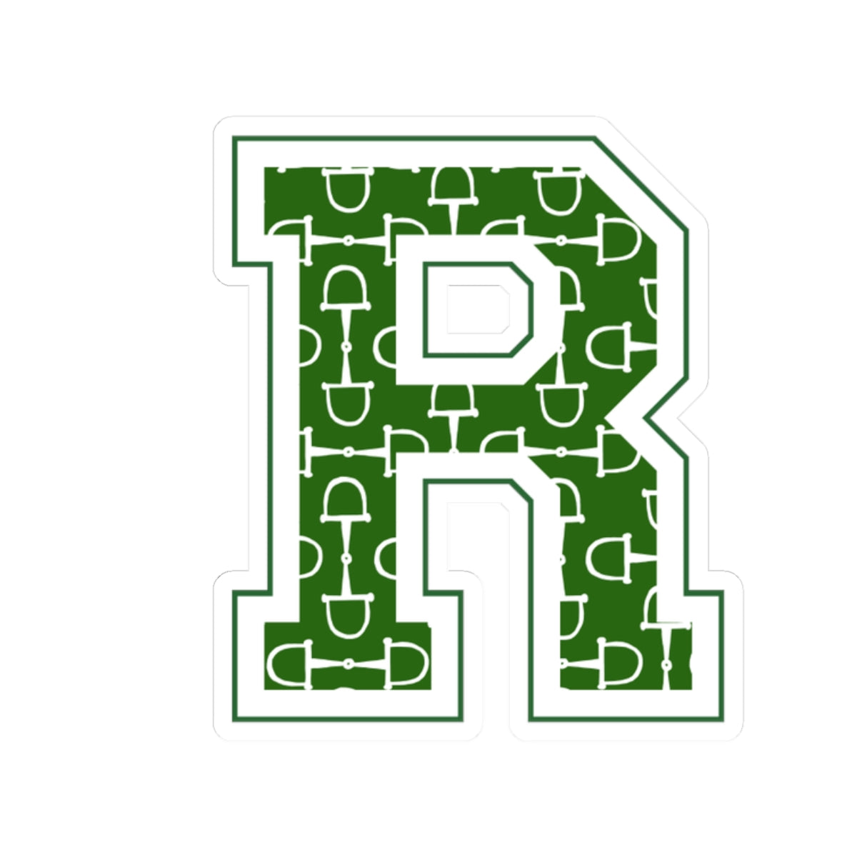 Equestrian Letter R Kiss Cut Sticker