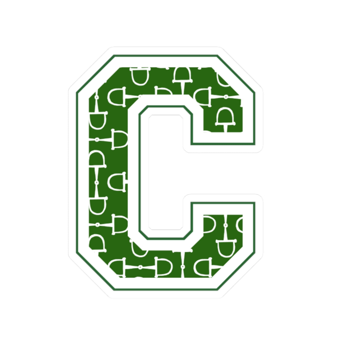 Equestrian Letter C Kiss Cut Sticker