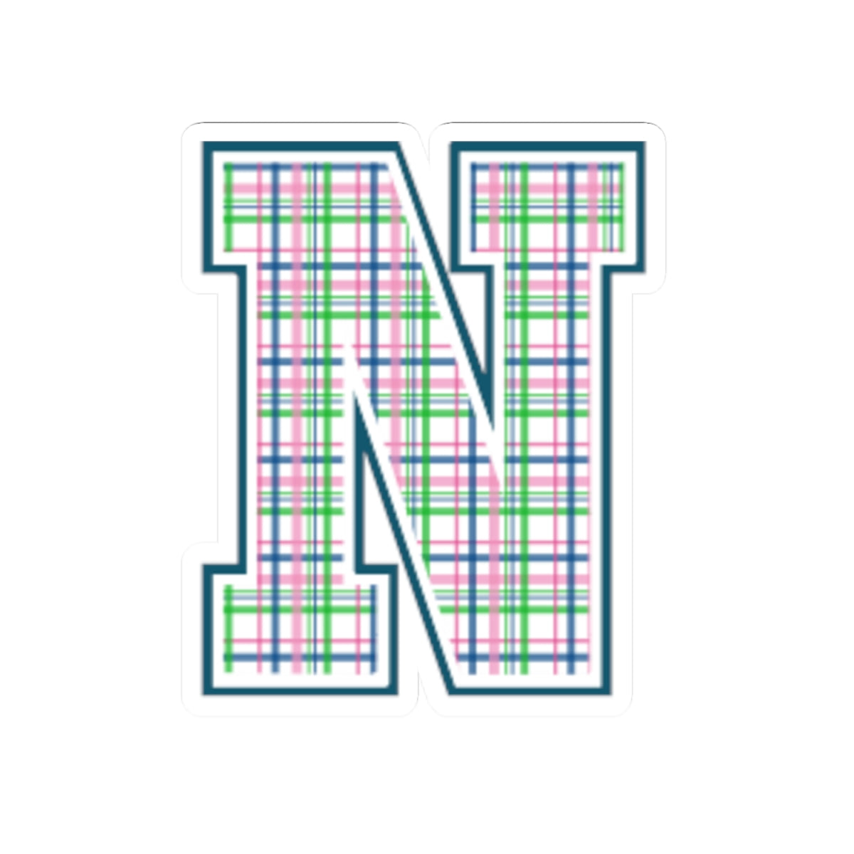 Preppy Letter N Kiss Cut Sticker