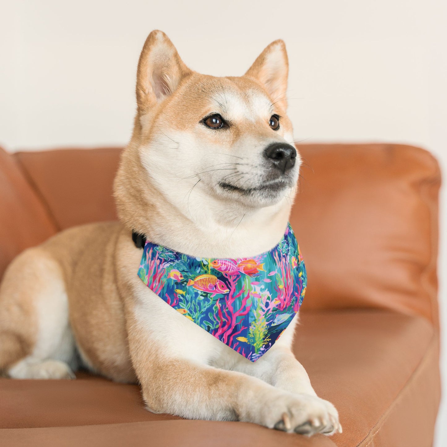 Watercolor Fish Pet Bandana Collar