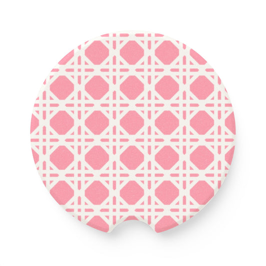 Cane Pink Soapstone Car Coaster