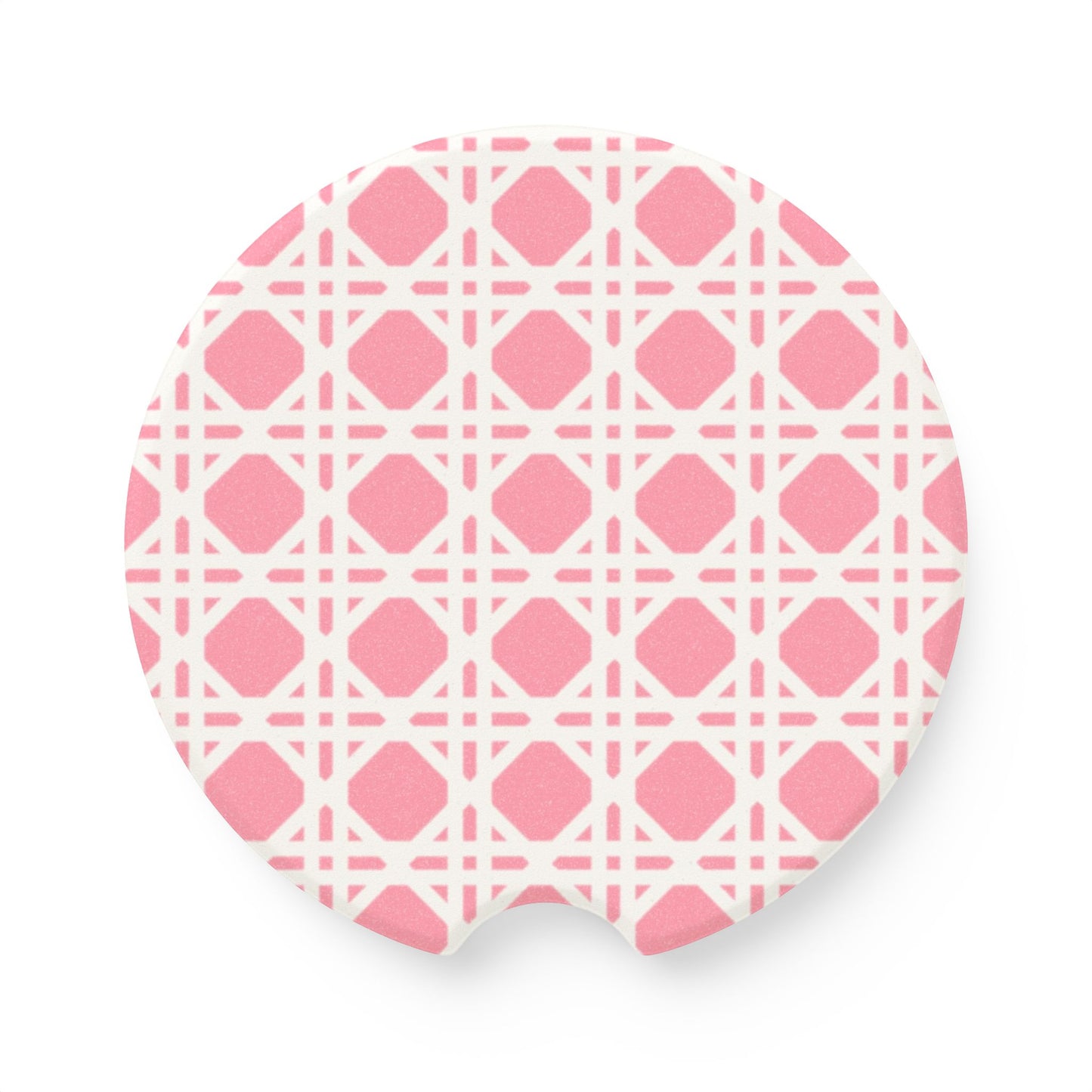 Cane Pink Soapstone Car Coaster