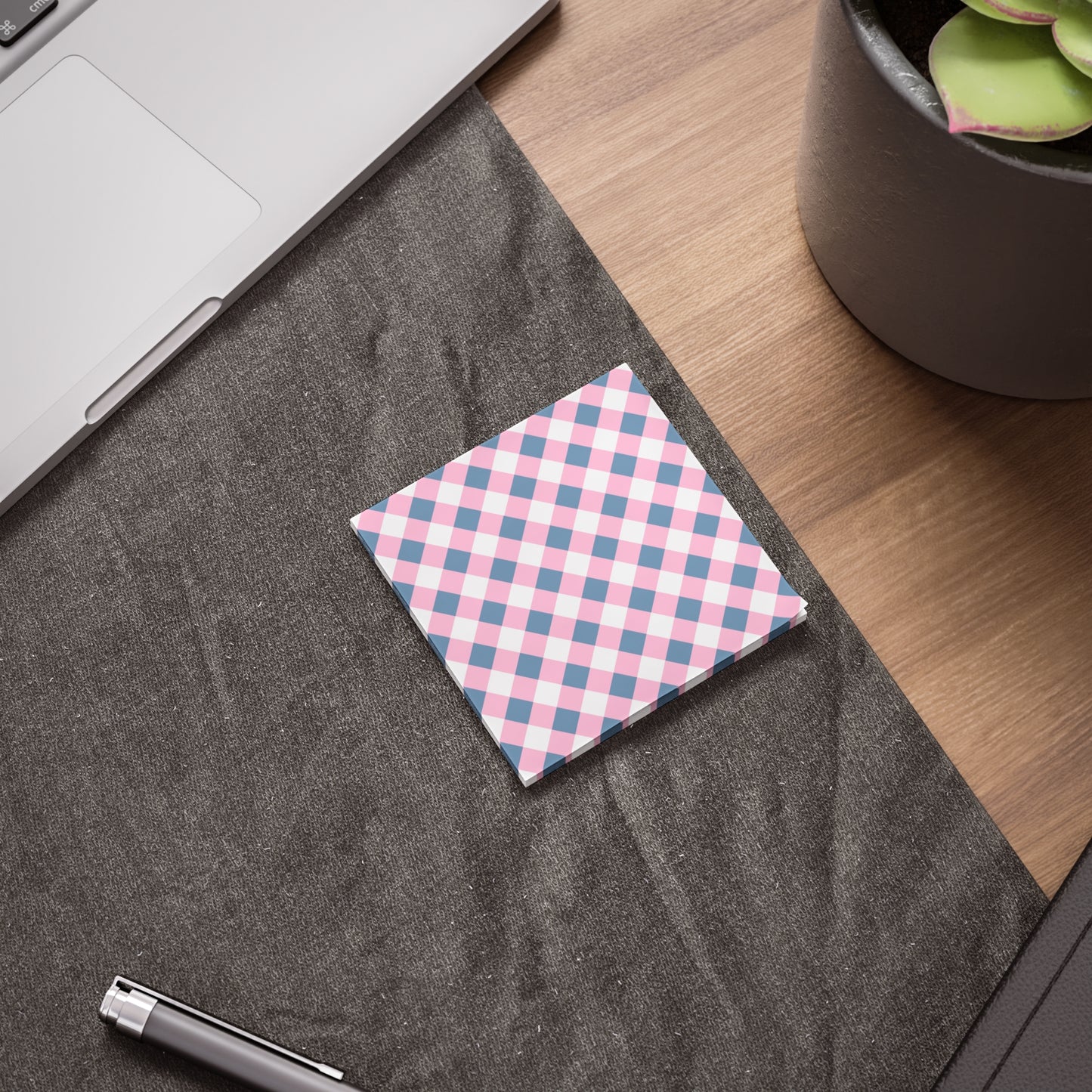 Preppy Pink and Navy Gingham Post-it® Note Pads
