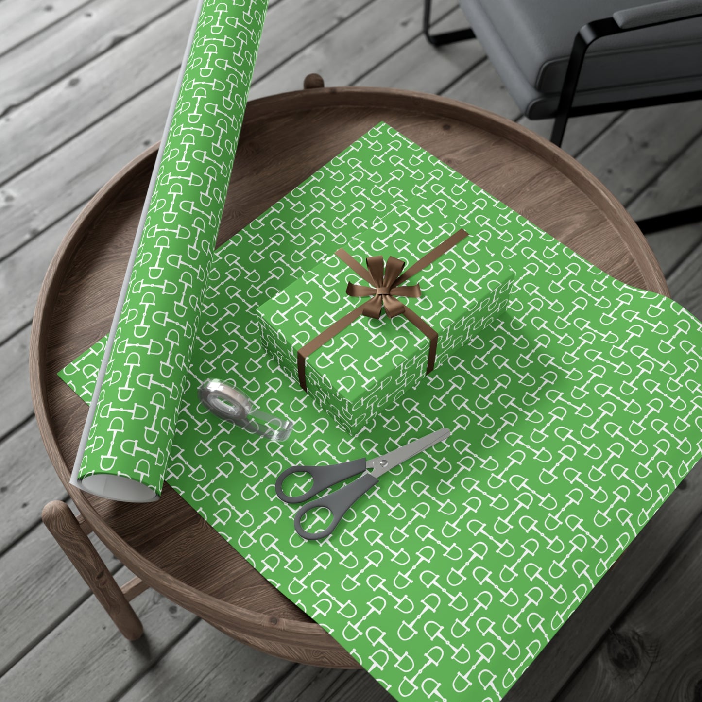 Green Equestrian Gift Wrap