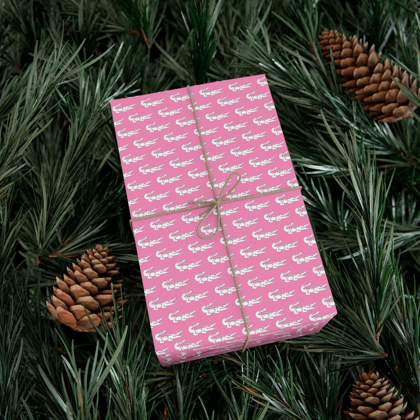 Pink Gator Gift Wrap
