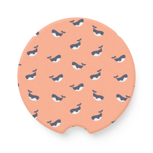 Whimsical Whales Soapstone Car Coaster